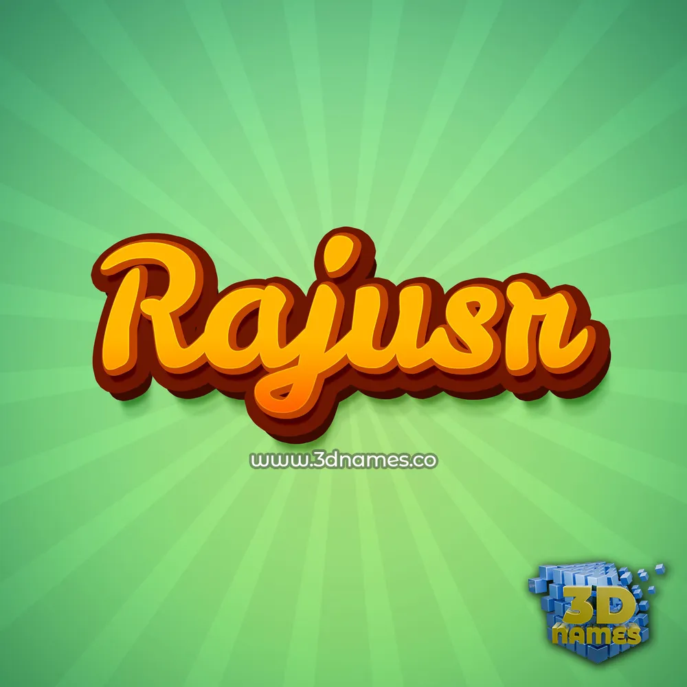 rajusr in Green Rays style - 3D name wallpaper