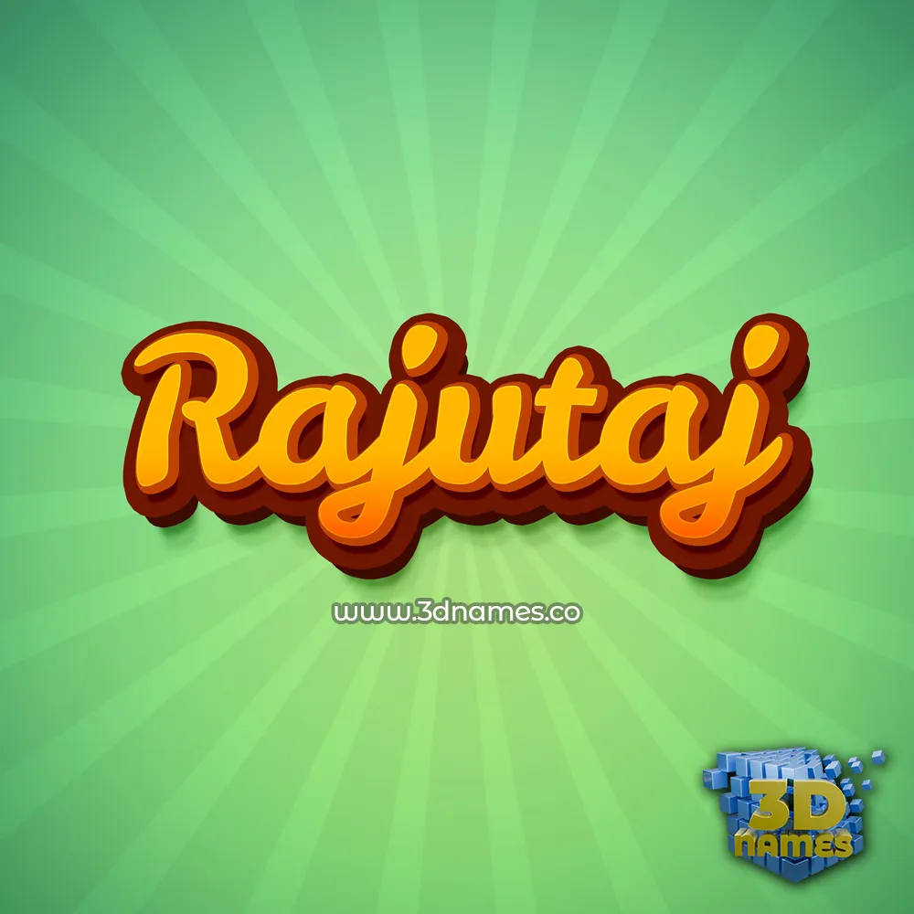 rajutaj in Green Rays style - 3D name wallpaper
