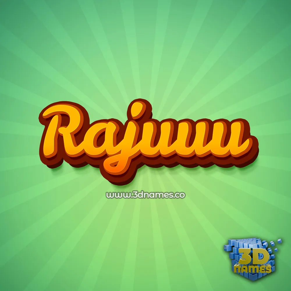 rajuuu in Green Rays style - 3D name wallpaper