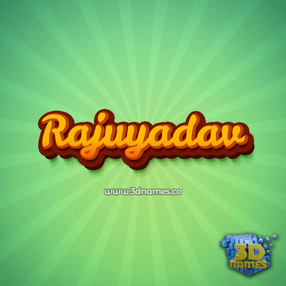 rajuyadav in Green Rays style - 3D name wallpaper