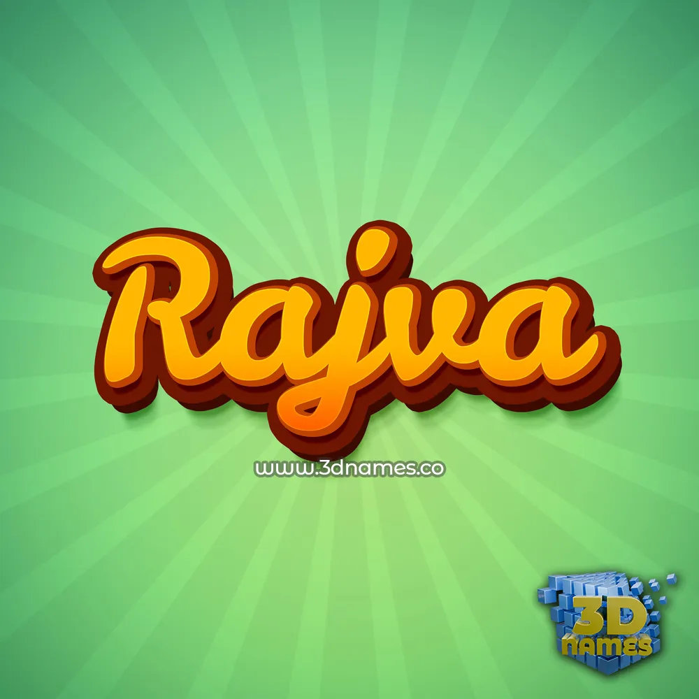 rajva in Green Rays style - 3D name wallpaper