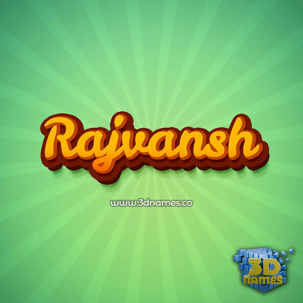 rajvansh in Green Rays style - 3D name wallpaper