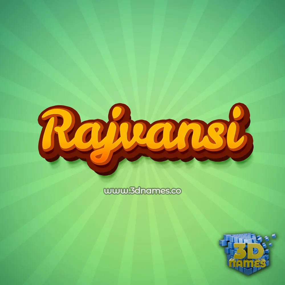 rajvansi in Green Rays style - 3D name wallpaper