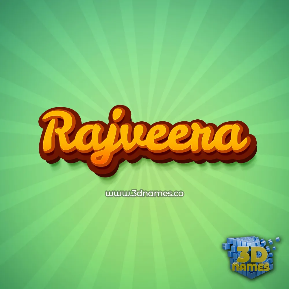 rajveera in Green Rays style - 3D name wallpaper