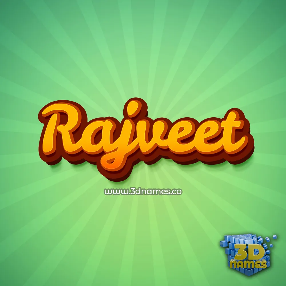 rajveet in Green Rays style - 3D name wallpaper