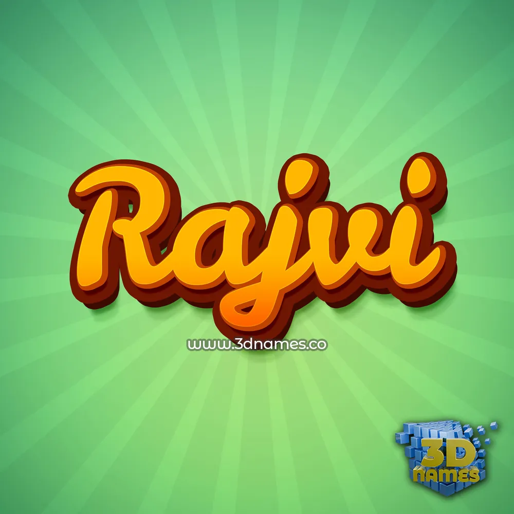 rajvi in Green Rays style - 3D name wallpaper