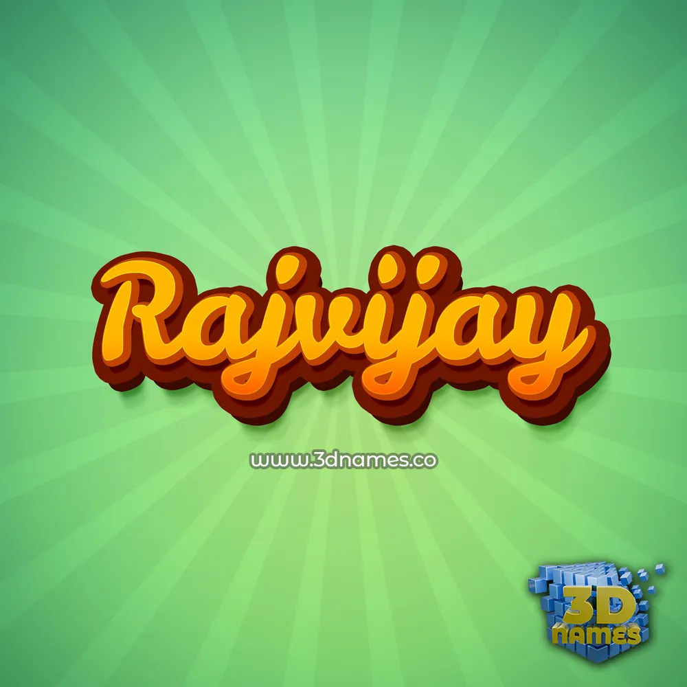 rajvijay in Green Rays style - 3D name wallpaper