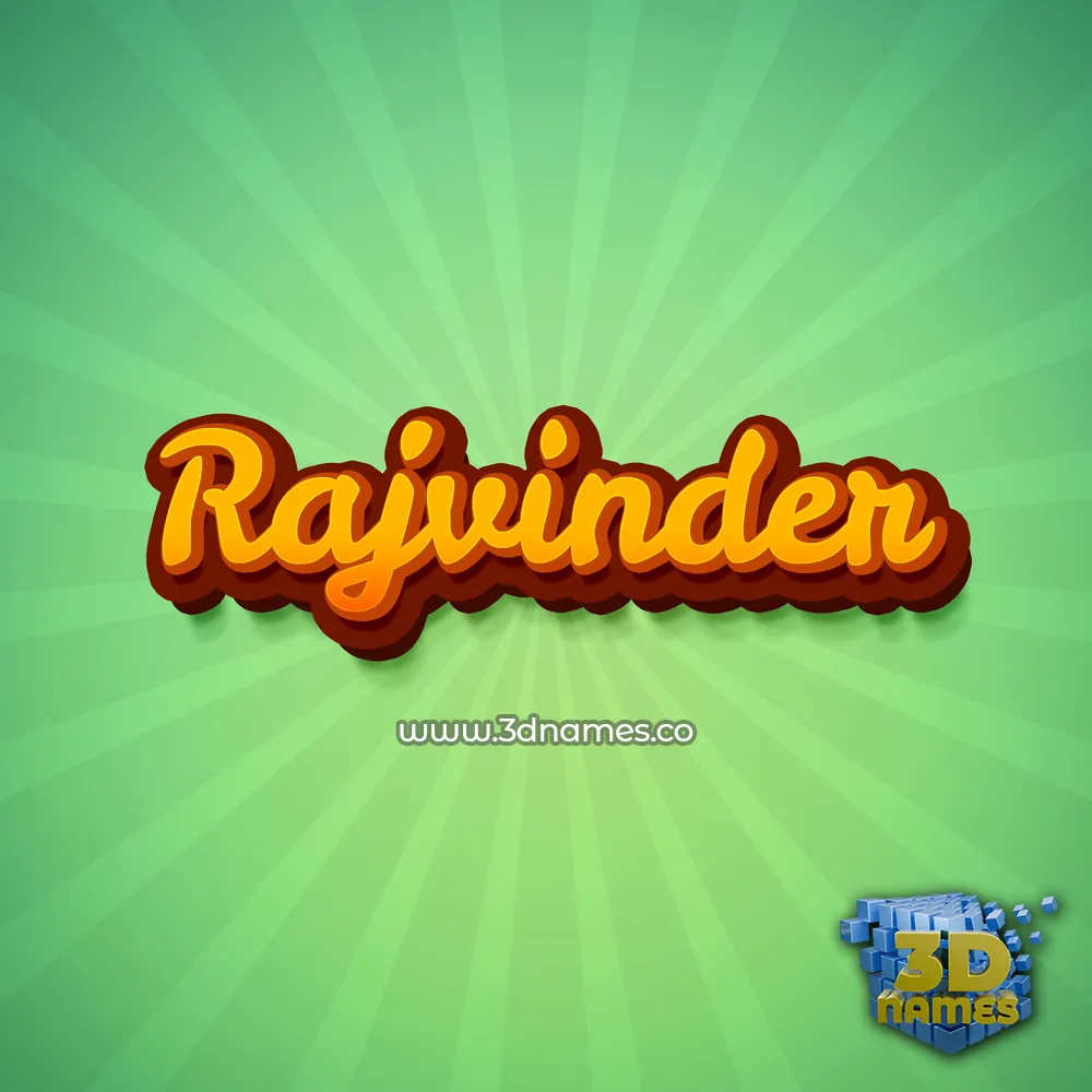 rajvinder in Green Rays style - 3D name wallpaper