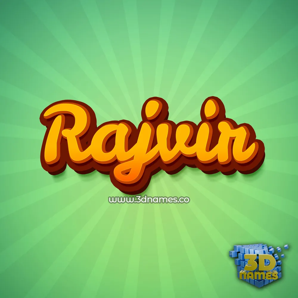 rajvir in Green Rays style - 3D name wallpaper