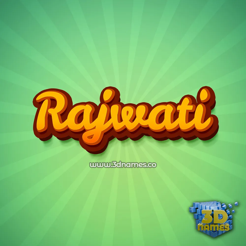 rajwati in Green Rays style - 3D name wallpaper