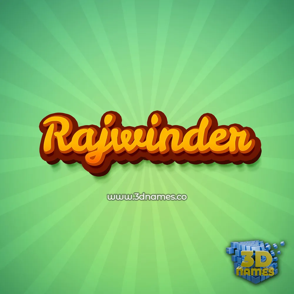 rajwinder in Green Rays style - 3D name wallpaper