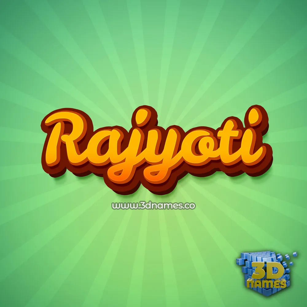 rajyoti in Green Rays style - 3D name wallpaper