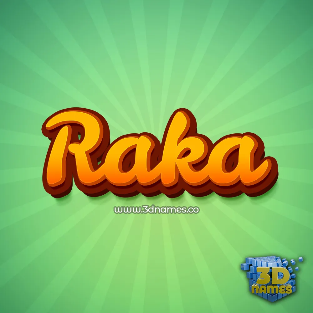 raka in Green Rays style - 3D name wallpaper