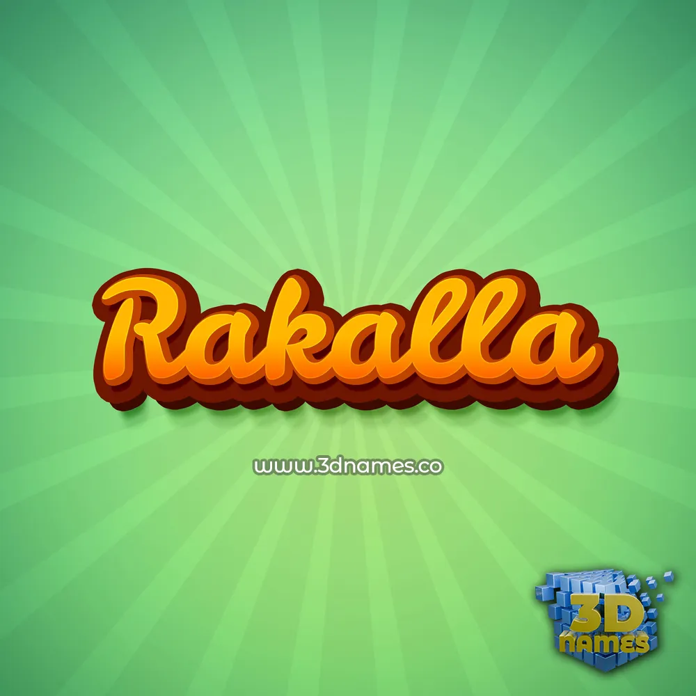 rakalla in Green Rays style - 3D name wallpaper