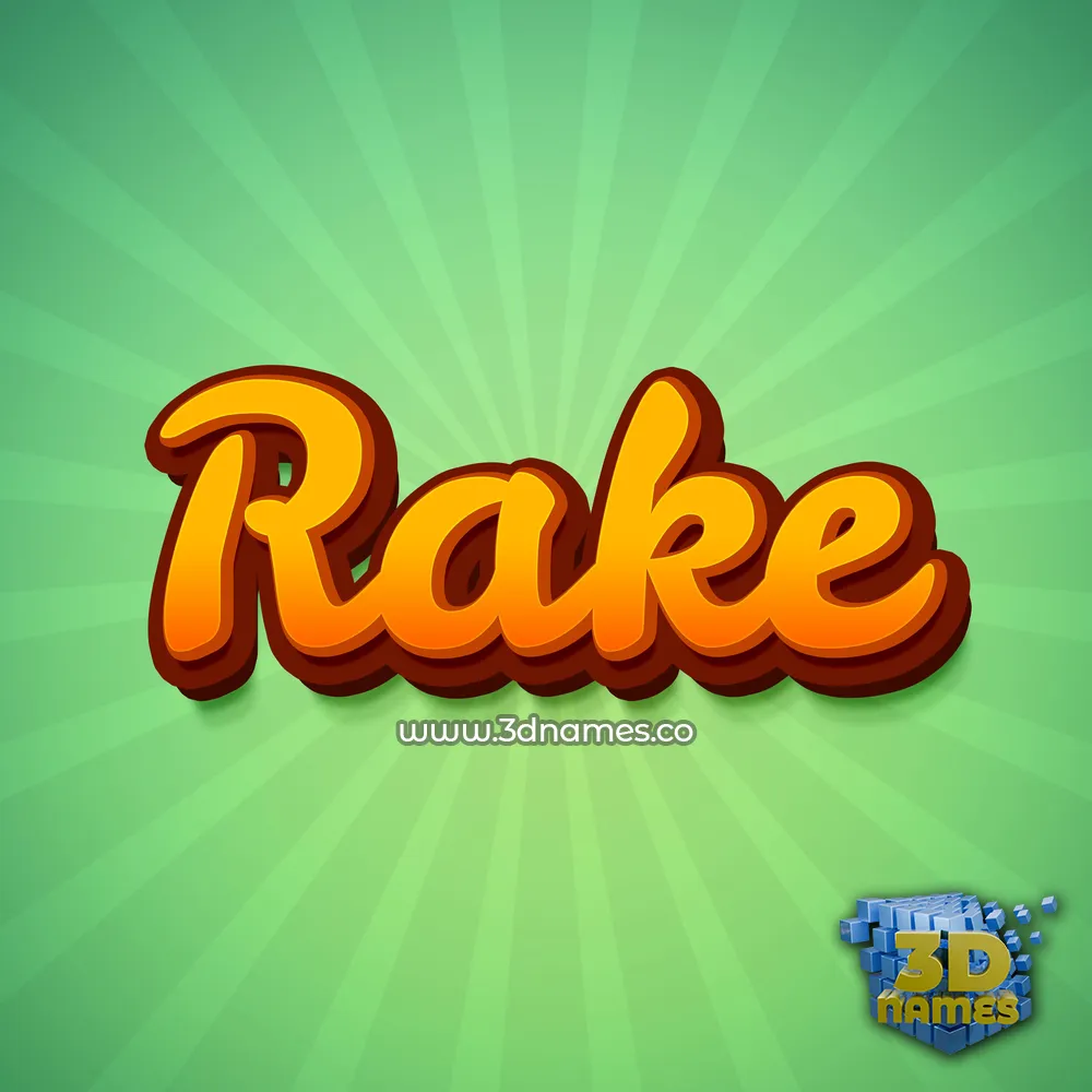 rake in Green Rays style - 3D name wallpaper