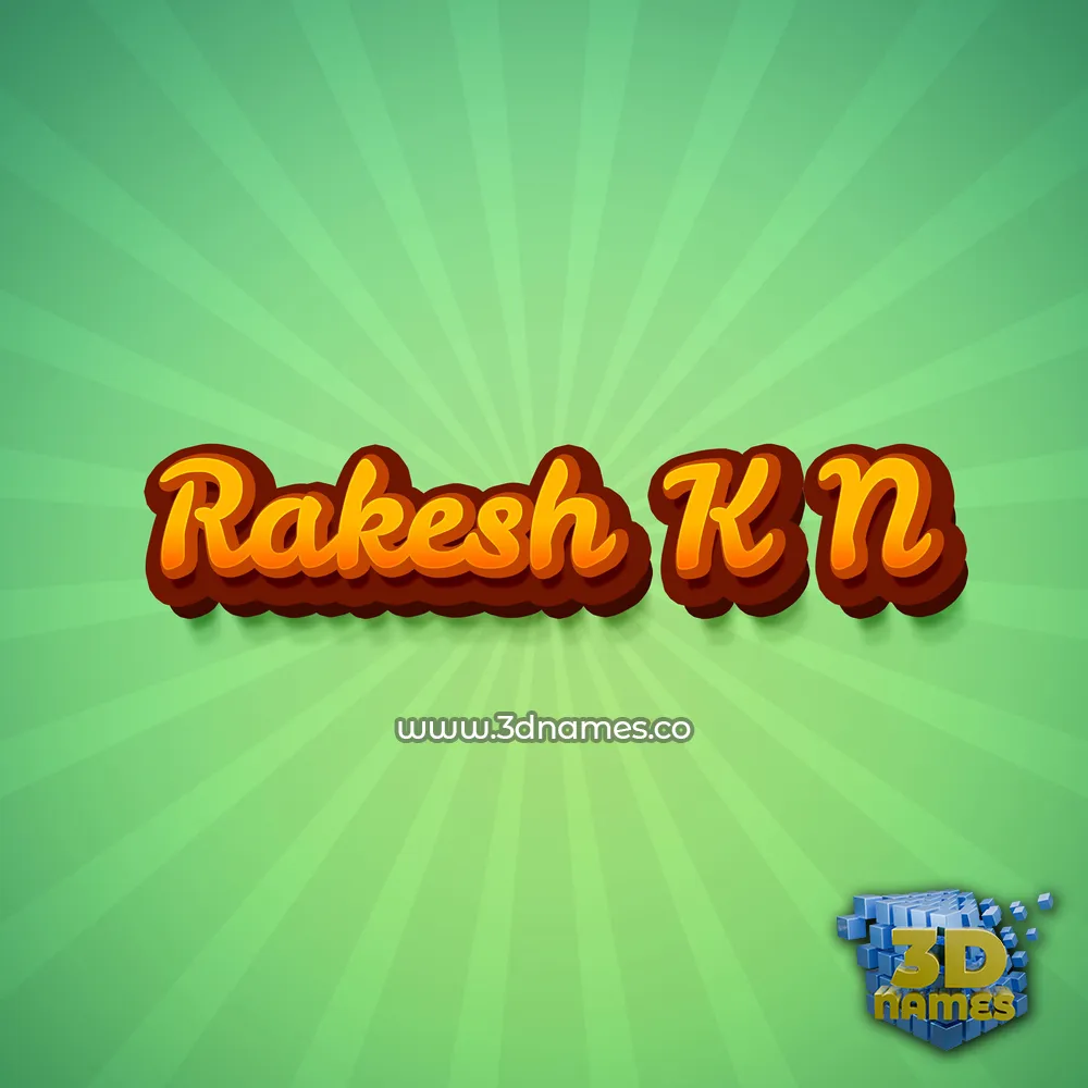 rakesh k n in Green Rays style - 3D name wallpaper
