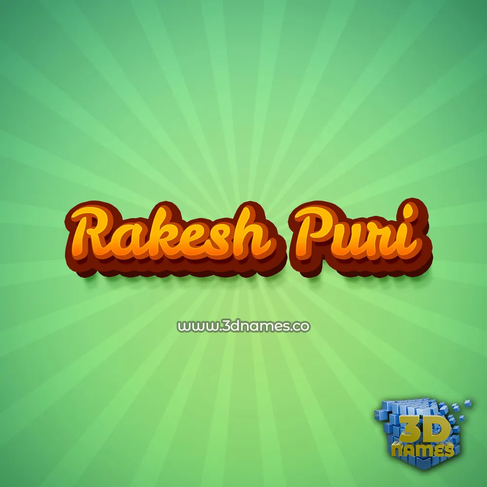 rakesh puri in Green Rays style - 3D name wallpaper