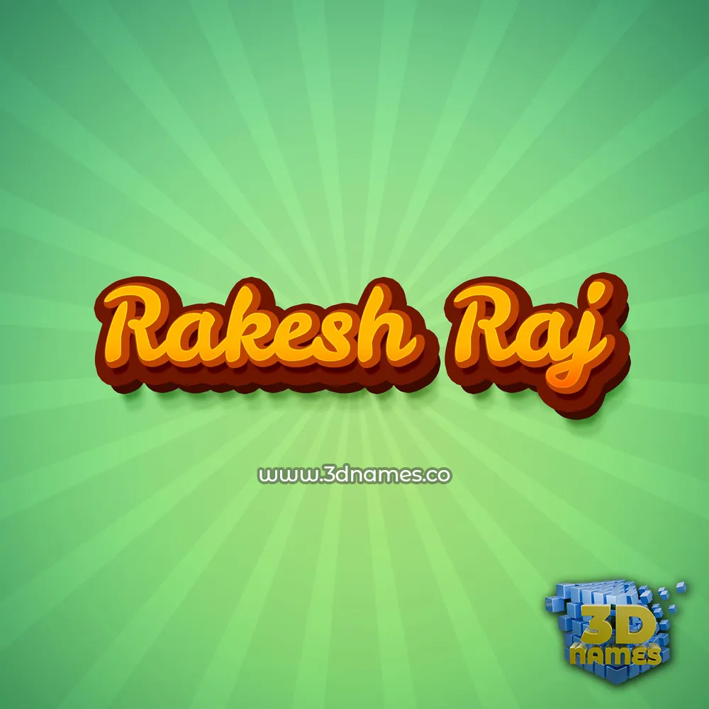 rakesh raj in Green Rays style - 3D name wallpaper