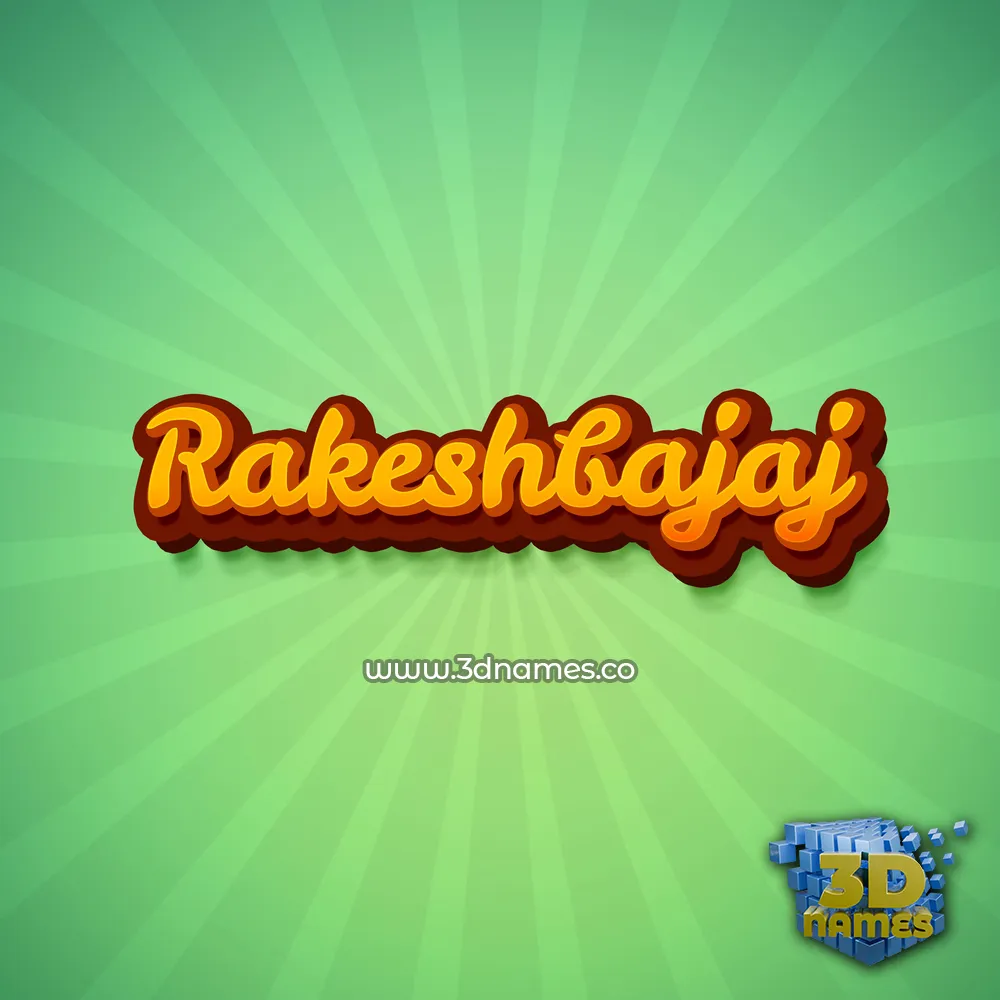rakeshbajaj in Green Rays style - 3D name wallpaper