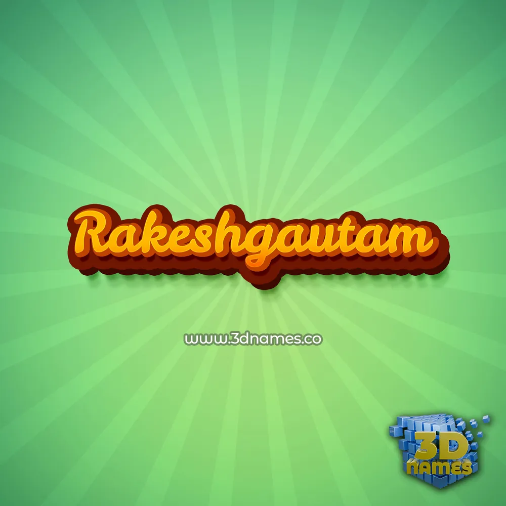 rakeshgautam in Green Rays style - 3D name wallpaper