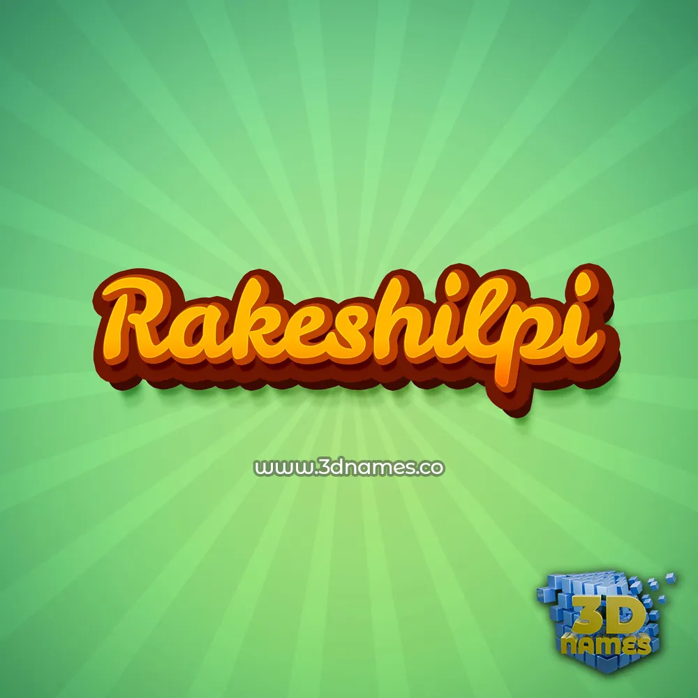rakeshilpi in Green Rays style - 3D name wallpaper