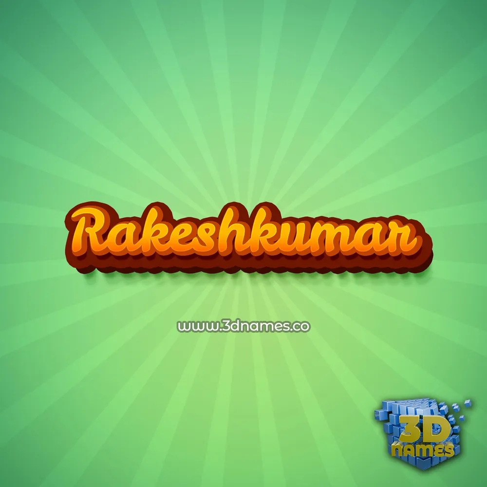 rakeshkumar in Green Rays style - 3D name wallpaper