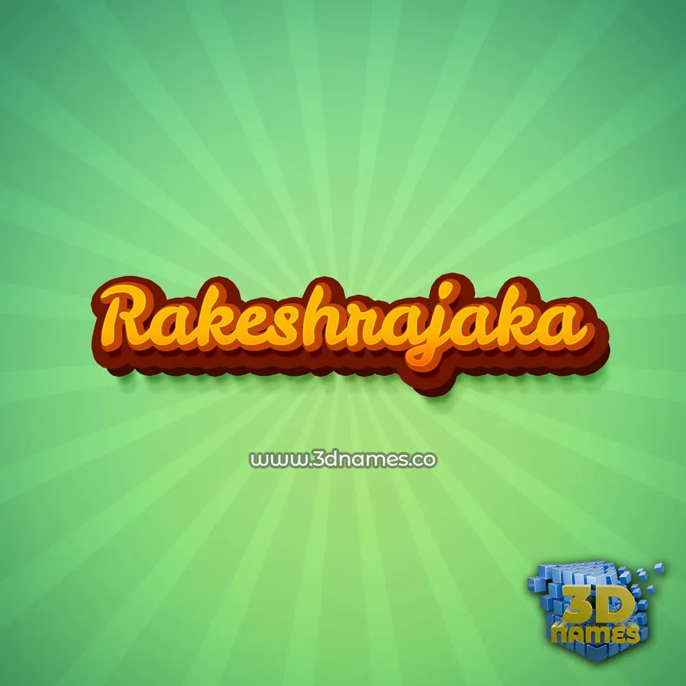 rakeshrajaka in Green Rays style - 3D name wallpaper