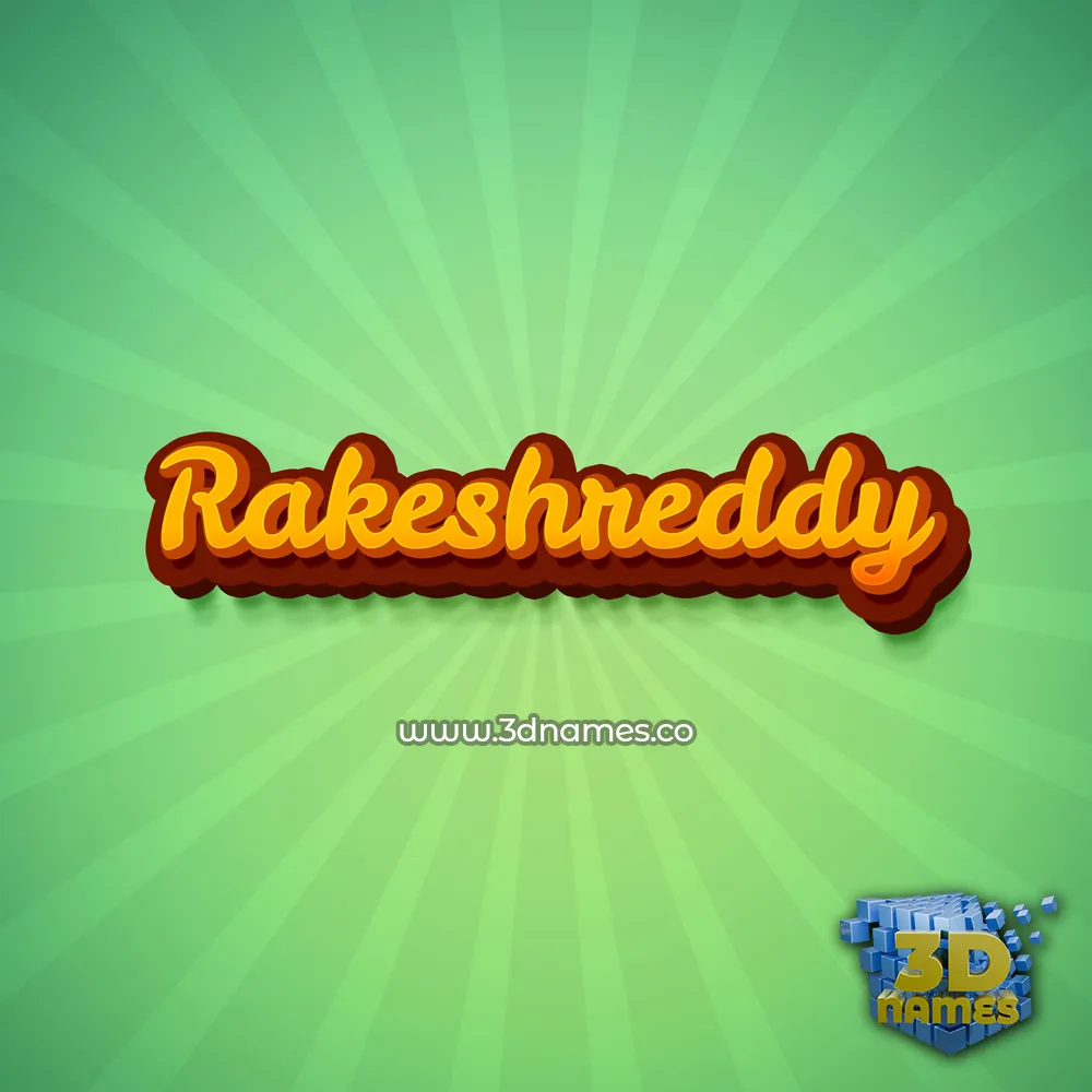 rakeshreddy in Green Rays style - 3D name wallpaper