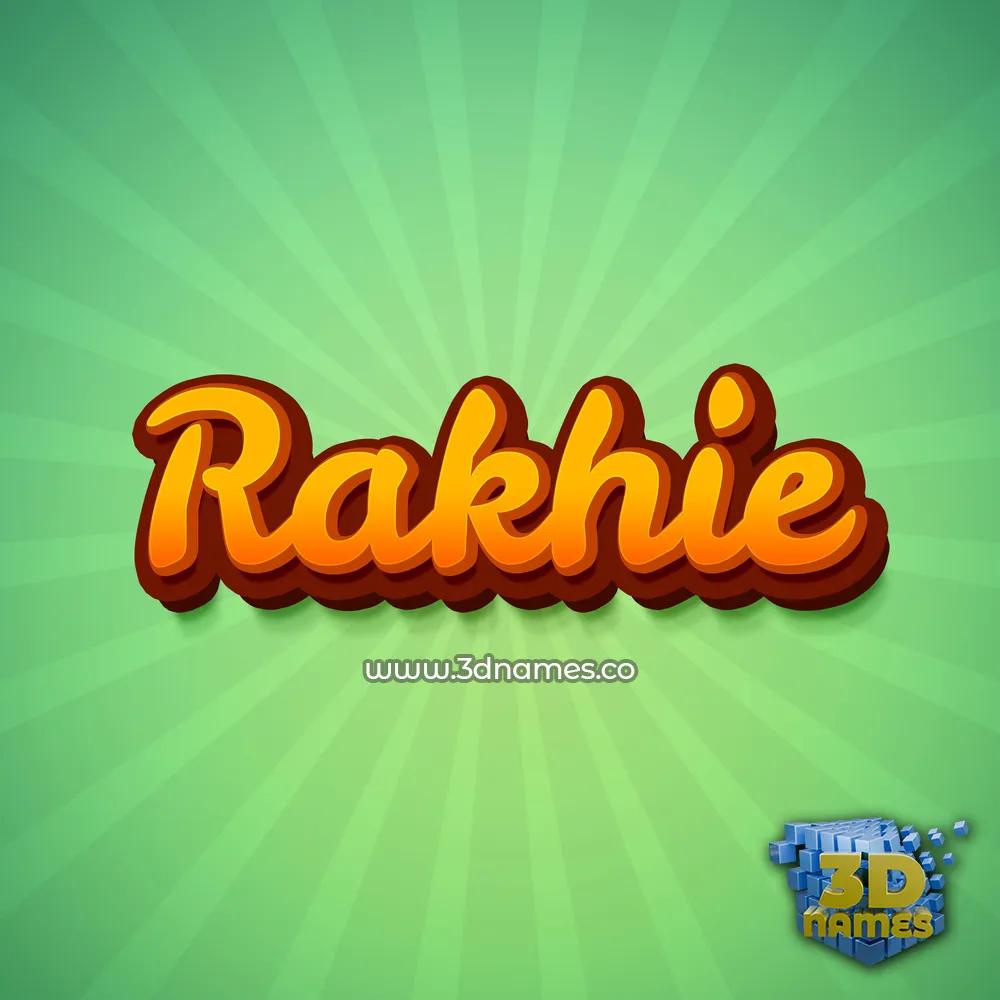 rakhie in Green Rays style - 3D name wallpaper
