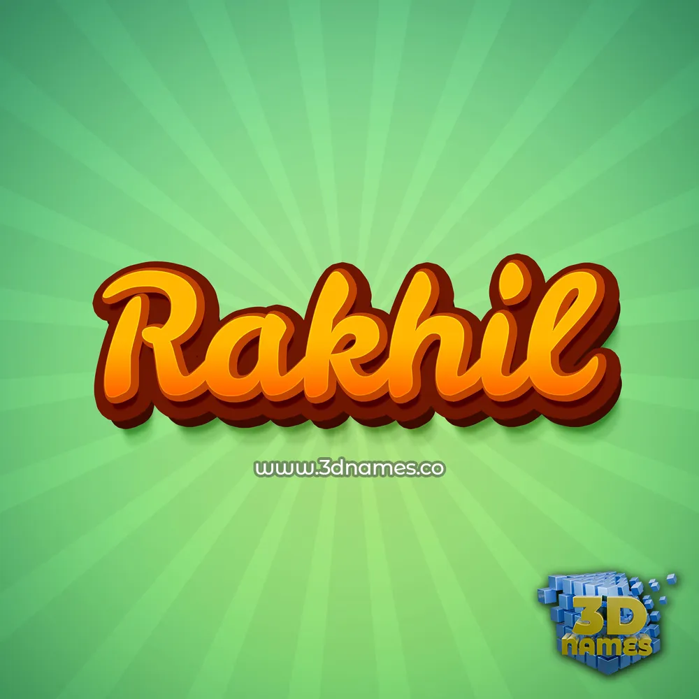 rakhil in Green Rays style - 3D name wallpaper