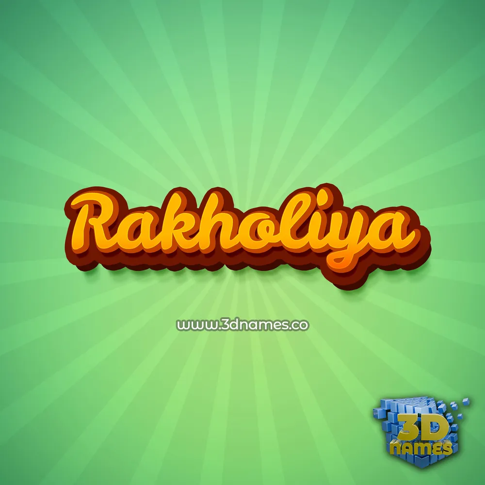 rakholiya in Green Rays style - 3D name wallpaper