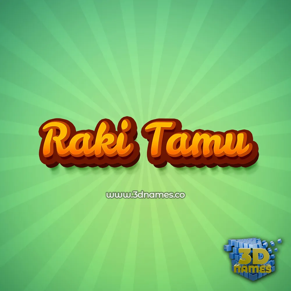 raki tamu in Green Rays style - 3D name wallpaper