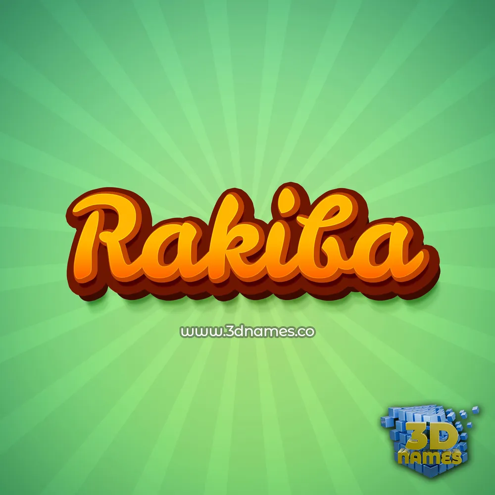 rakiba in Green Rays style - 3D name wallpaper