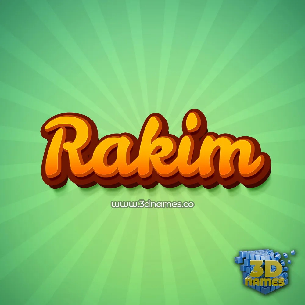 rakim in Green Rays style - 3D name wallpaper