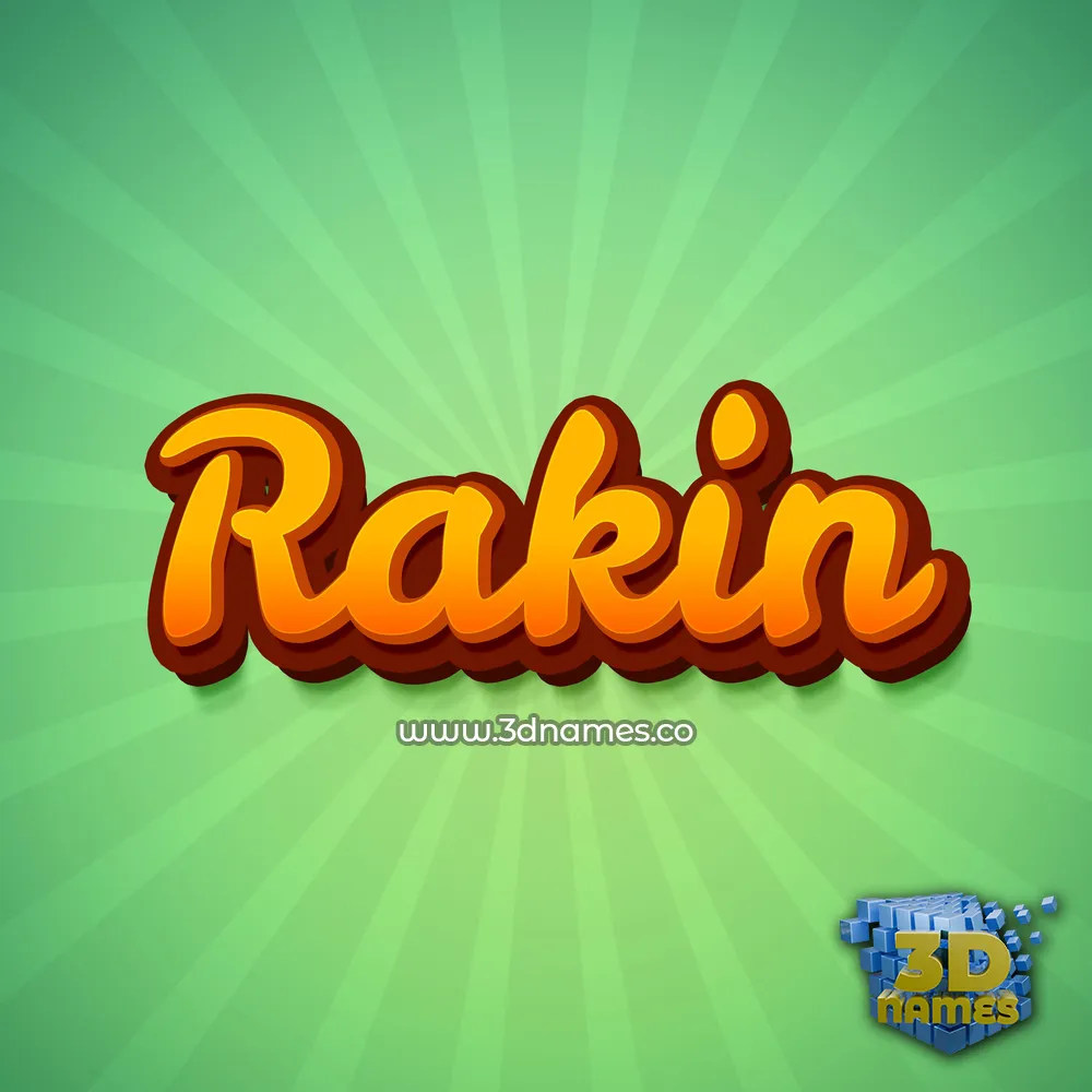 rakin in Green Rays style - 3D name wallpaper