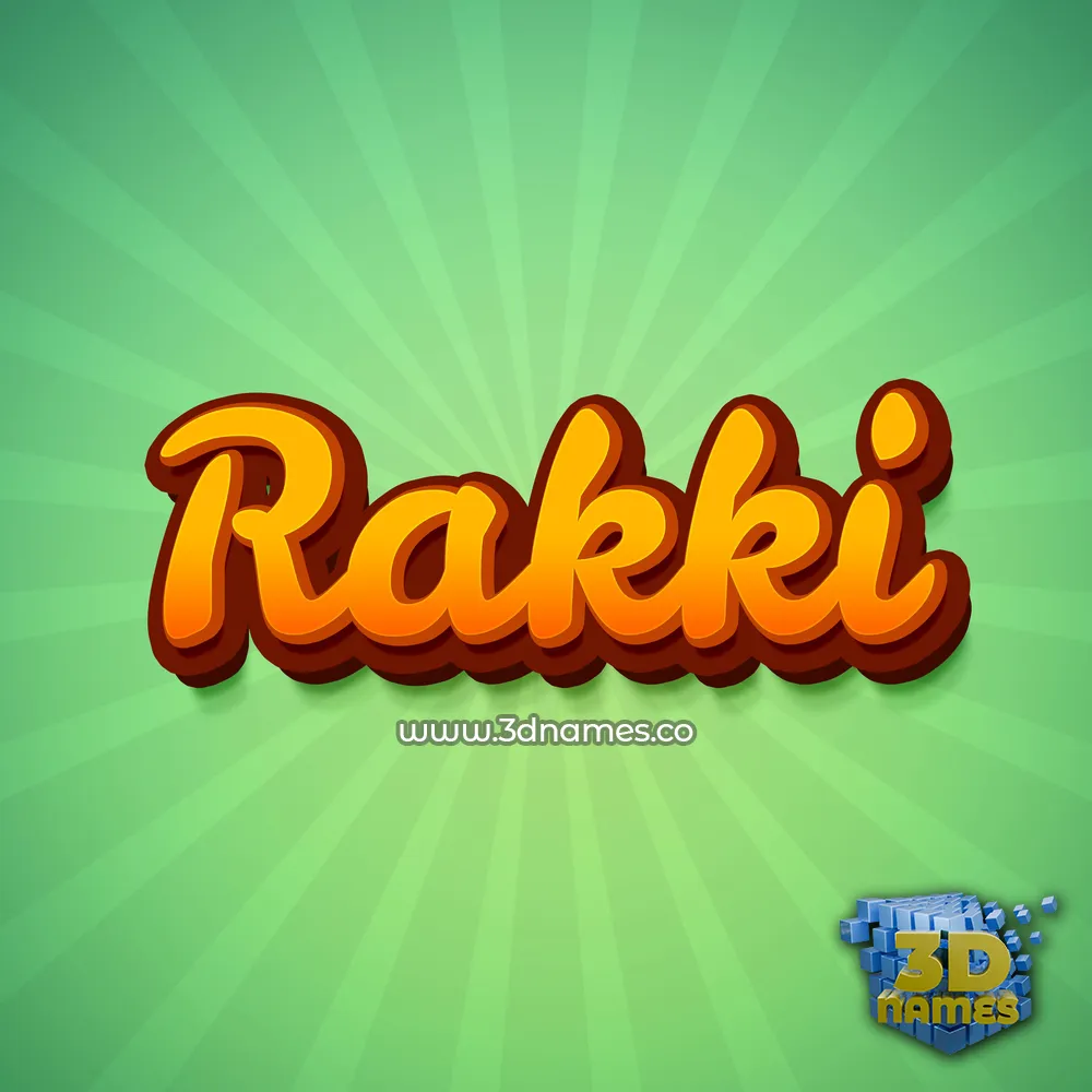 rakki in Green Rays style - 3D name wallpaper