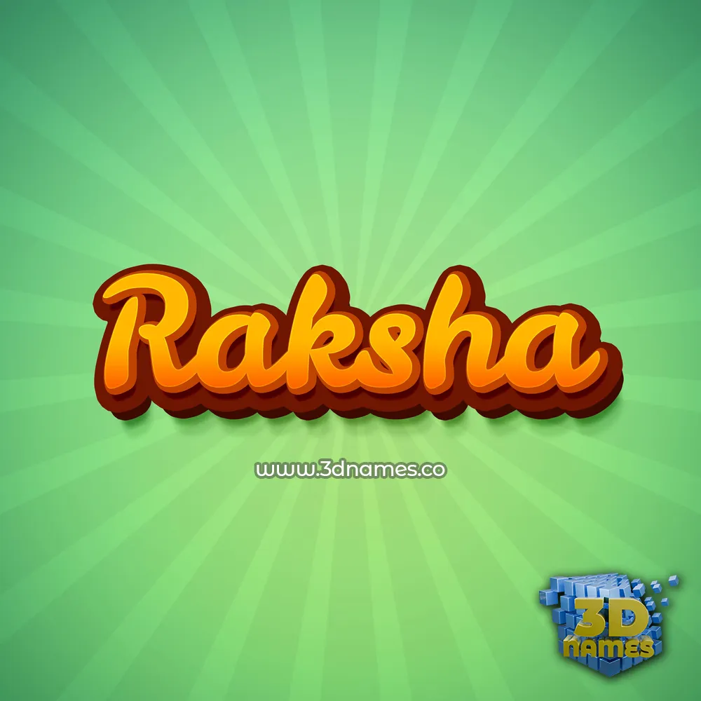 raksha in Green Rays style - 3D name wallpaper