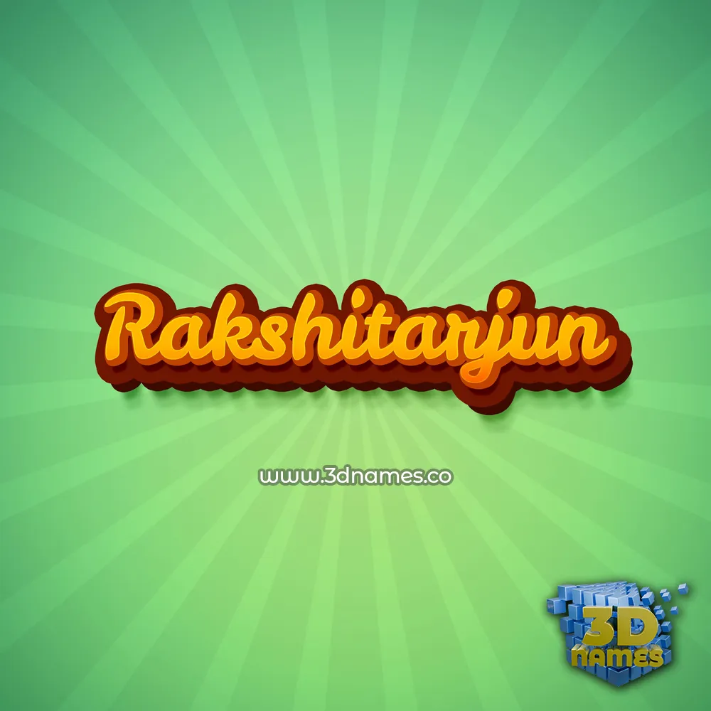 rakshitarjun in Green Rays style - 3D name wallpaper