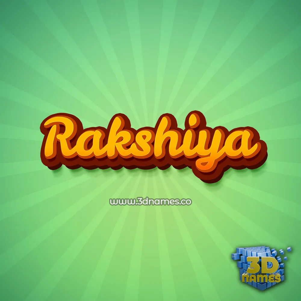 rakshiya in Green Rays style - 3D name wallpaper