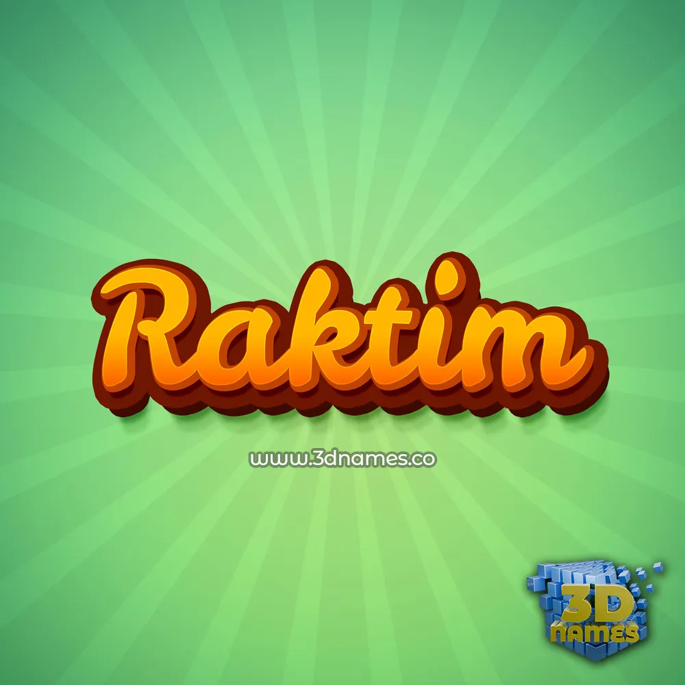 raktim in Green Rays style - 3D name wallpaper