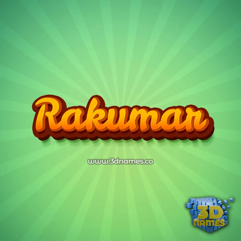 rakumar in Green Rays style - 3D name wallpaper