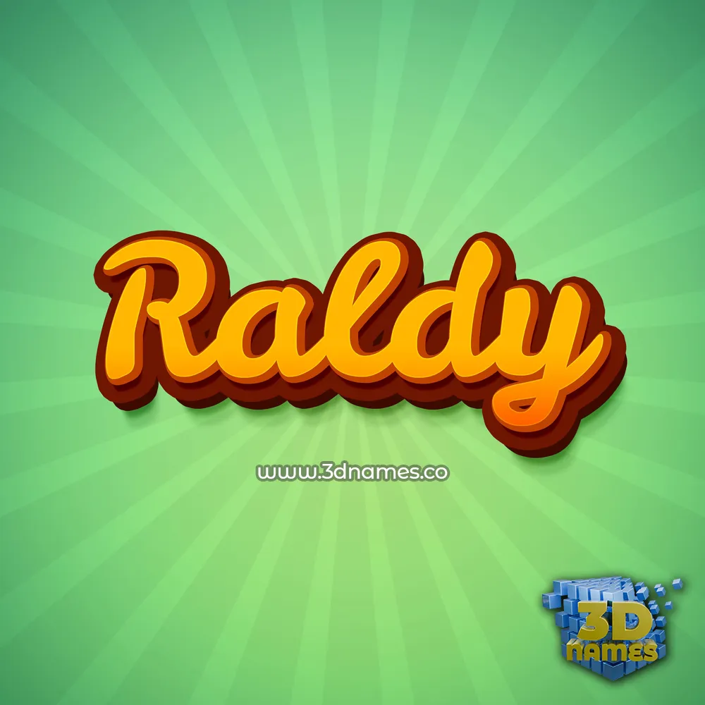 raldy in Green Rays style - 3D name wallpaper