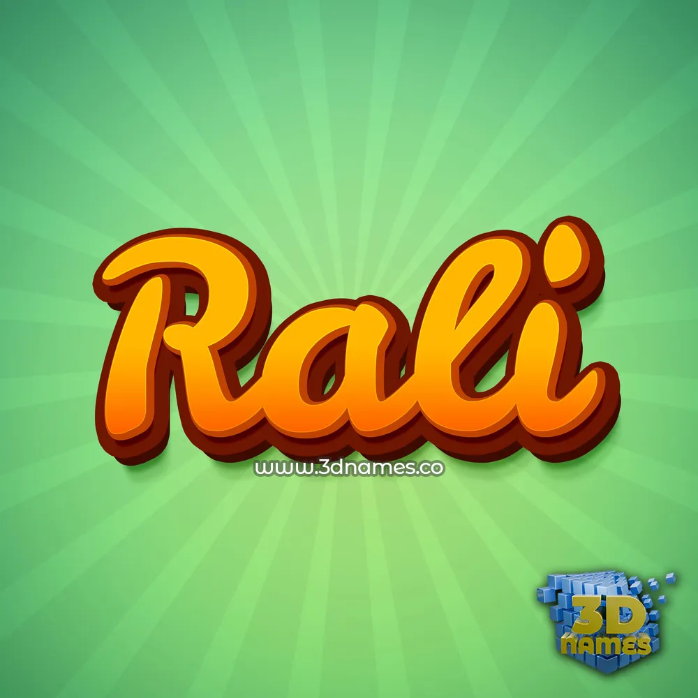 rali in Green Rays style - 3D name wallpaper