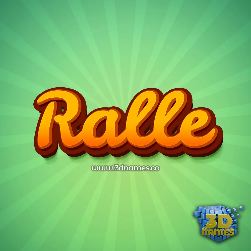 ralle in Green Rays style - 3D name wallpaper
