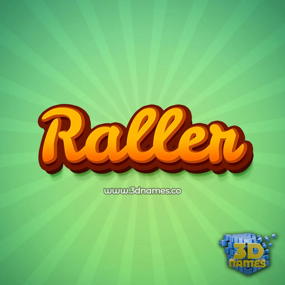 raller in Green Rays style - 3D name wallpaper