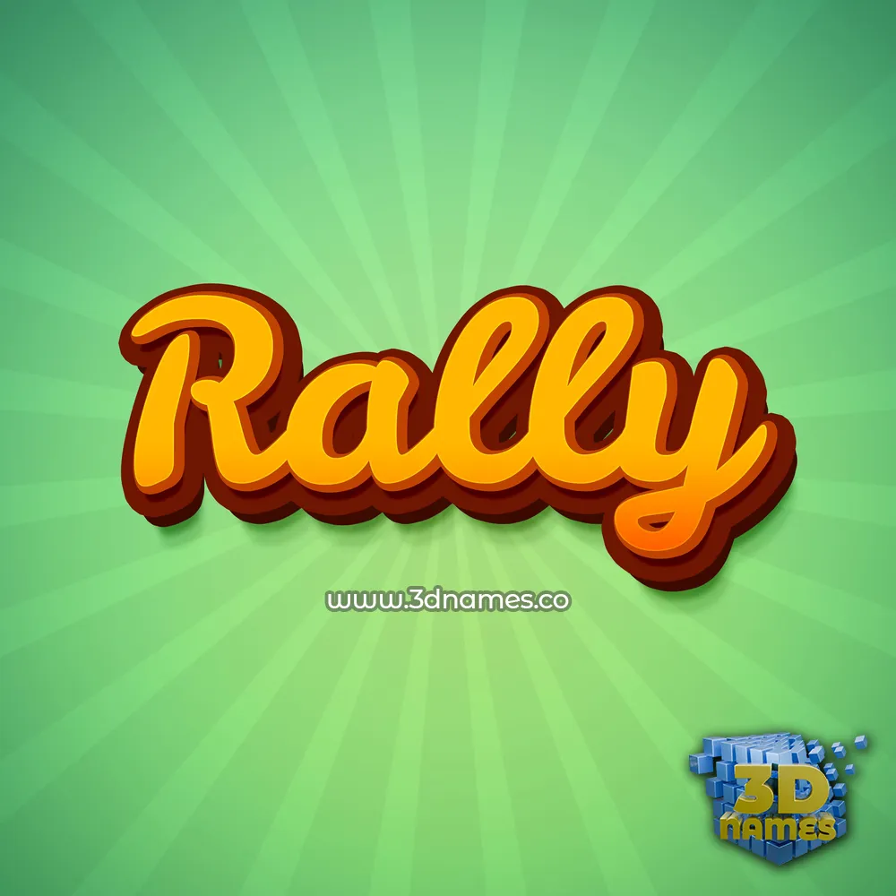 rally in Green Rays style - 3D name wallpaper