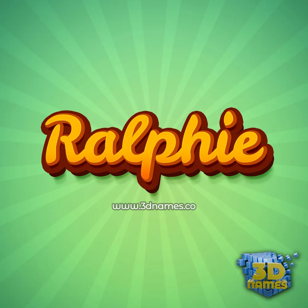 ralphie in Green Rays style - 3D name wallpaper