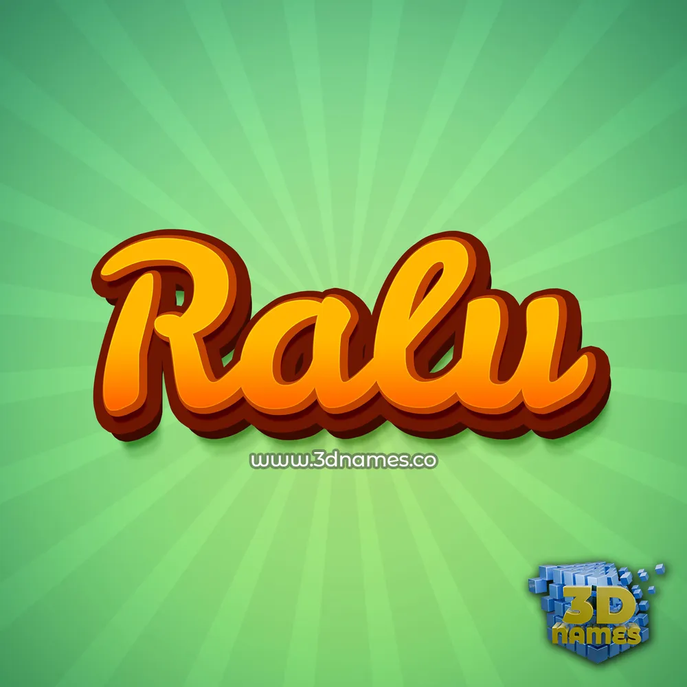 ralu in Green Rays style - 3D name wallpaper