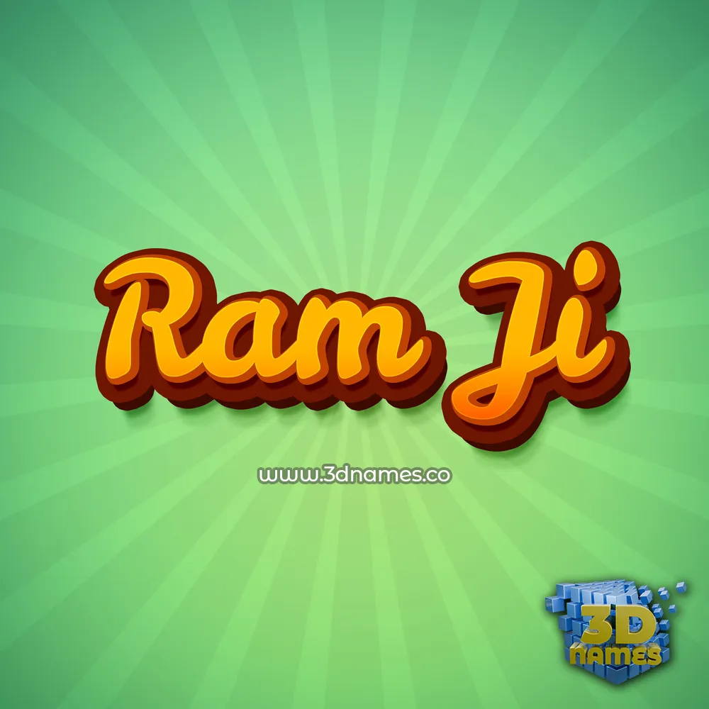 ram ji in Green Rays style - 3D name wallpaper