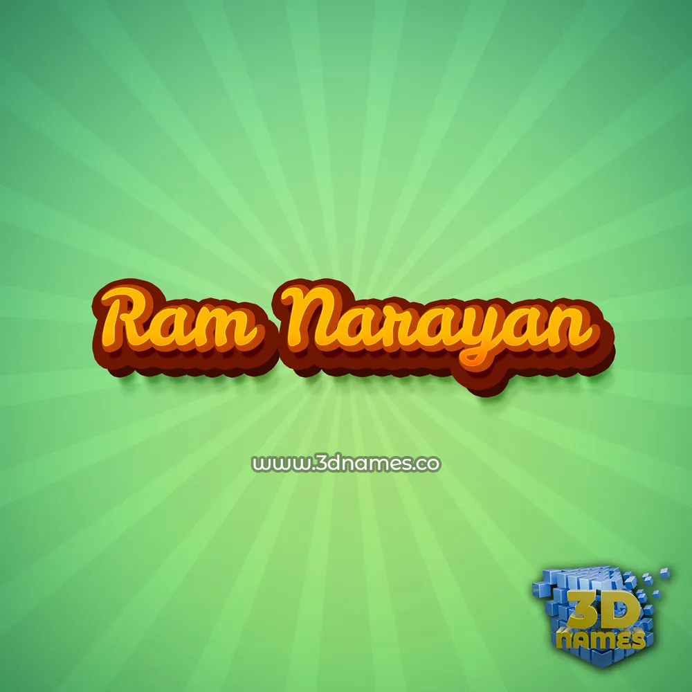 ram narayan in Green Rays style - 3D name wallpaper